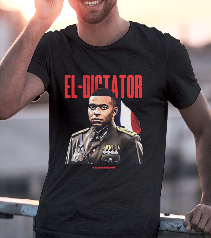 Kylian Mbappé El Dictator Military Uniform French Flag T-Shirt