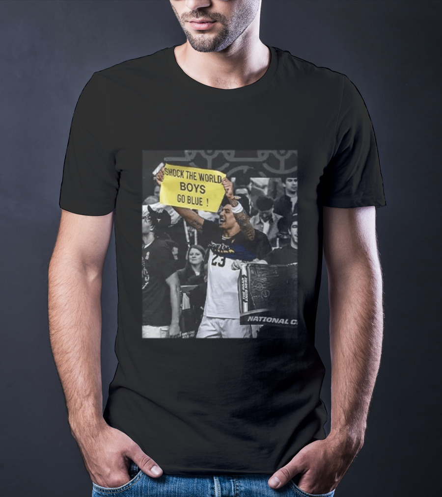 Shock The World Boys Go Blue Michigan Wolverines National Champions T-Shirt