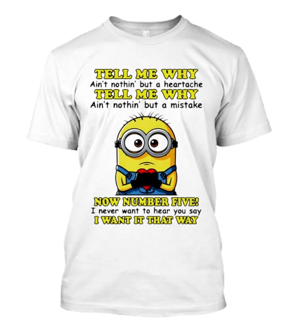 Tell Me Why Ain't Nothin' But A Heartache Mistake Minion I Want It That Way Number Five T-Shirt