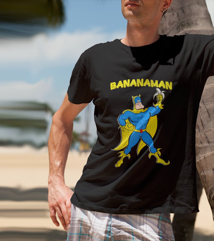 Bananaman Cartoon Superhero With Banana T-Shirt
