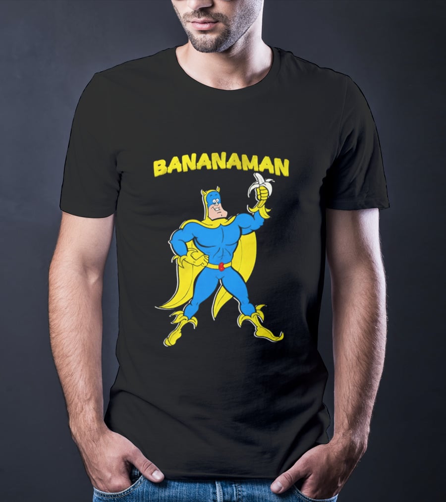 Bananaman Cartoon Superhero With Banana T-Shirt