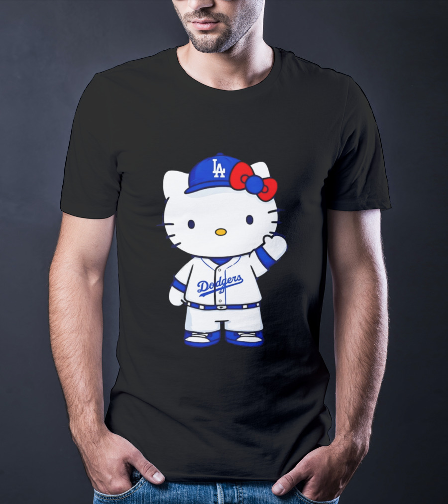 Hello Kitty Los Angeles Dodgers MLB Baseball Collaboration Fan T-Shirt