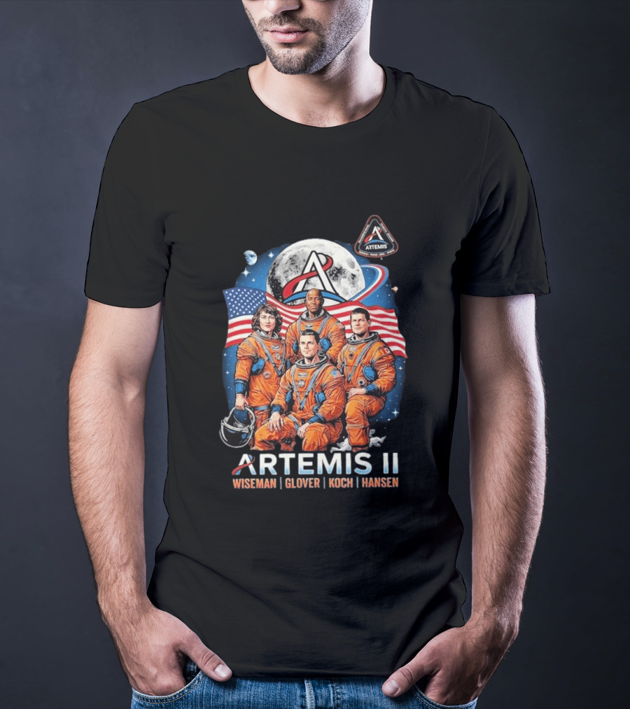 NASA Artemis II Wiseman Glover Koch Hansen Astronauts Return To Earth Moon Mission T-Shirt
