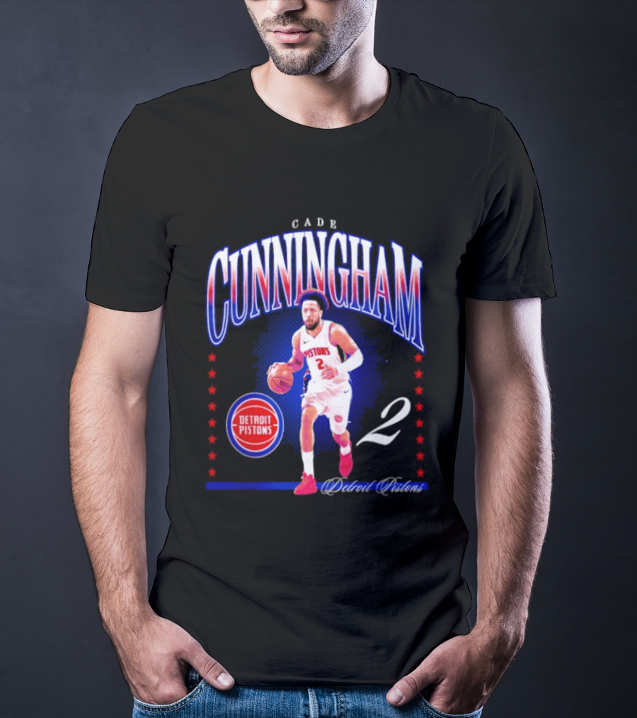 Cade Cunningham Detroit Pistons Star 2 Basketball T-Shirt