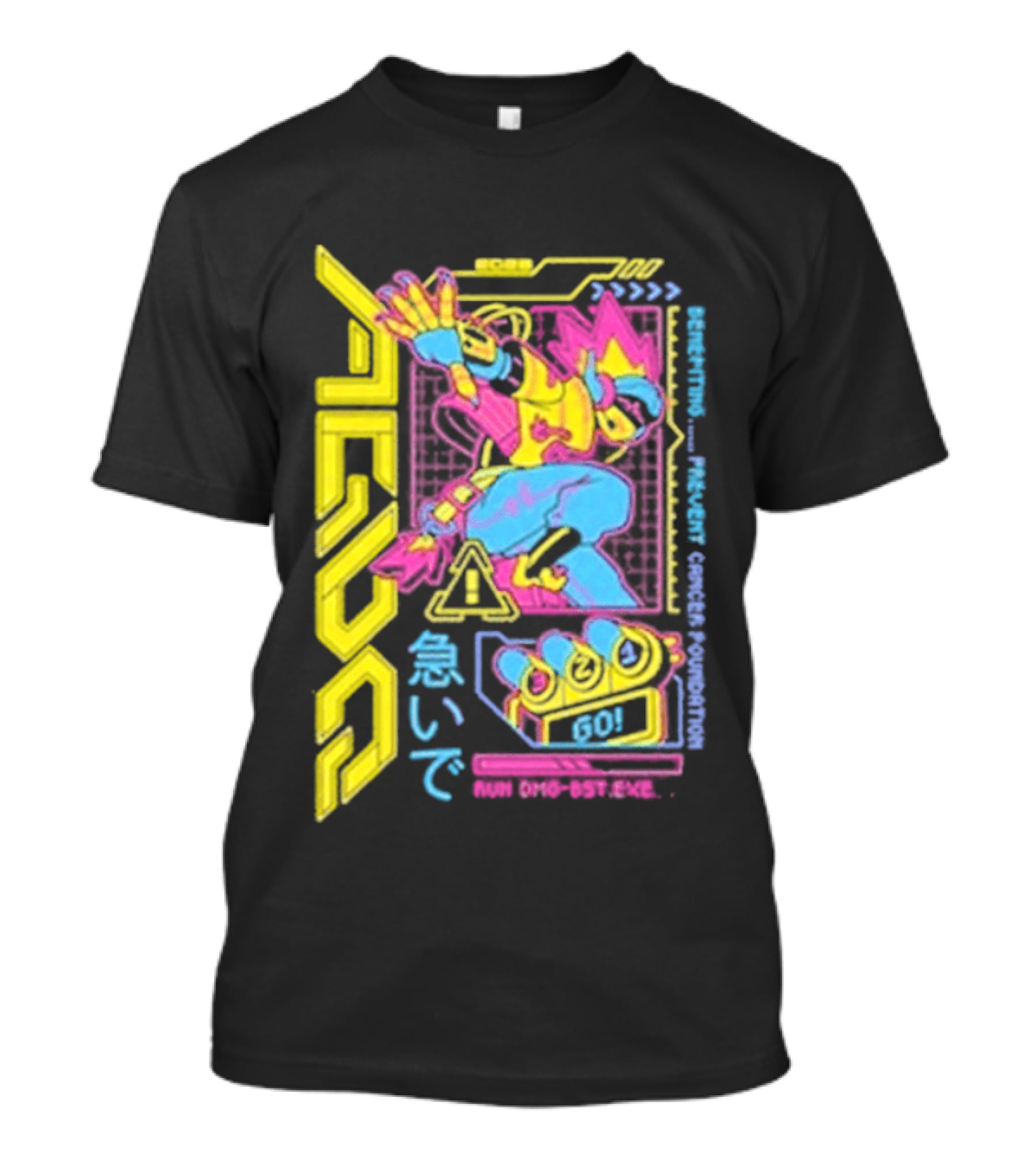 The Yetee AGDQ 26 Neon Anime Mech Retro Japanese T-Shirt