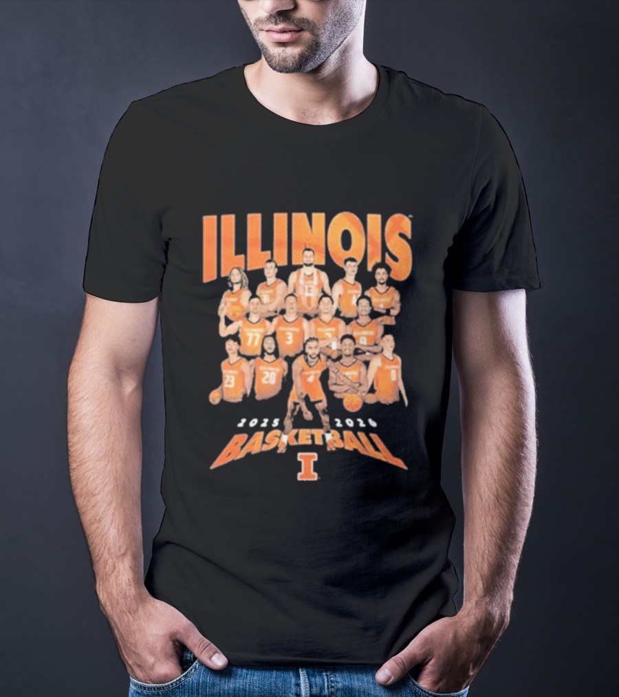 Illinois Basketball 2025 2026 Roster Players T-Shirt