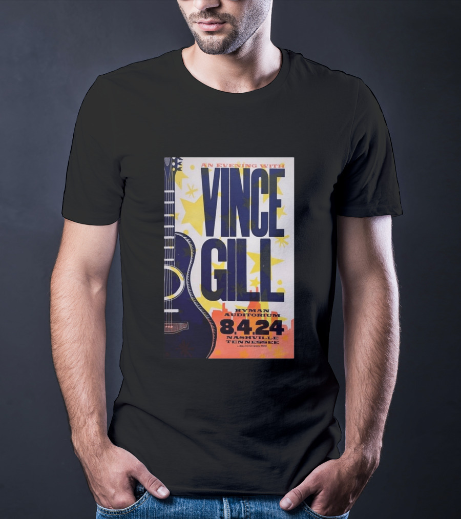 An Evening With Vince Gill Ryman Auditorium 8.4.24 Nashville Tennessee T-Shirt