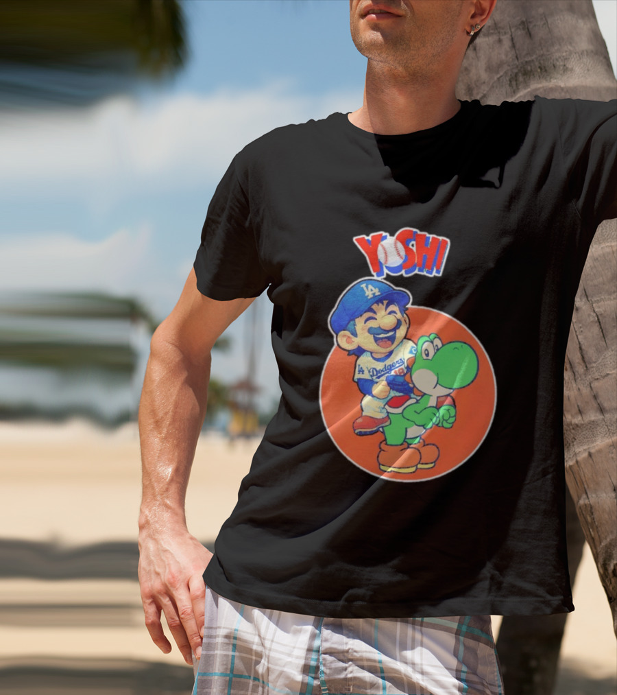 Yoshinobu Yamamoto Los Angeles Dodgers MLB Yoshi Cartoon Dodger Gear T-Shirt