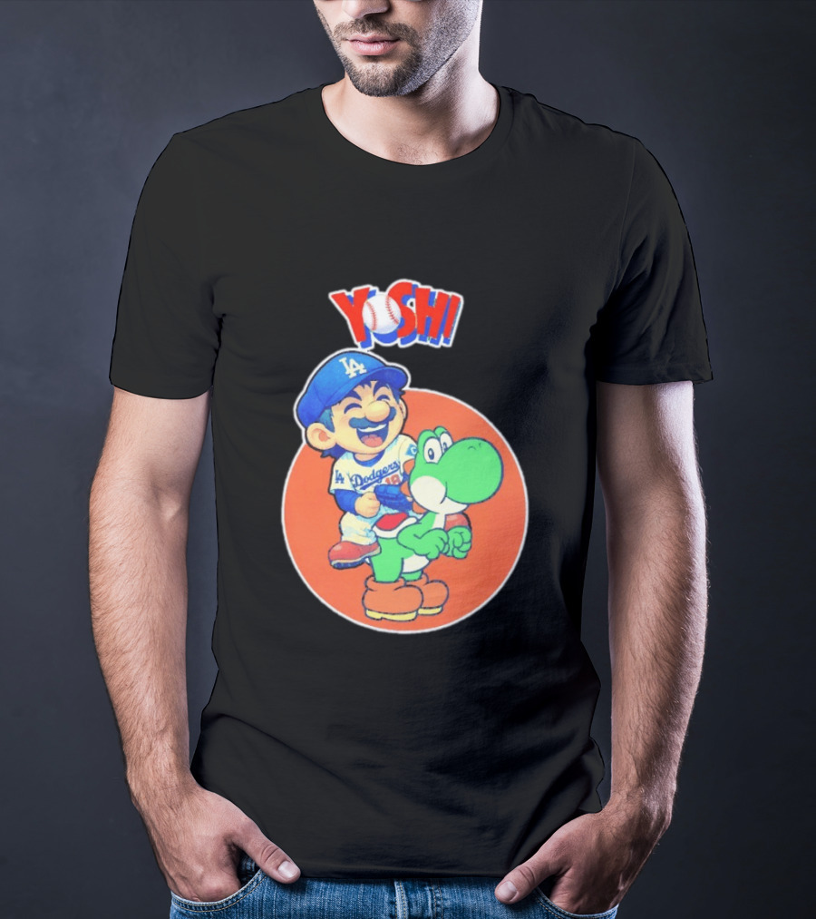 Yoshinobu Yamamoto Los Angeles Dodgers MLB Yoshi Cartoon Dodger Gear T-Shirt