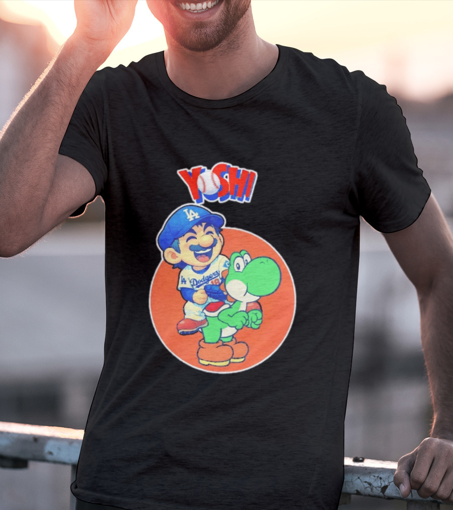 Yoshinobu Yamamoto Los Angeles Dodgers MLB Yoshi Cartoon Dodger Gear T-Shirt