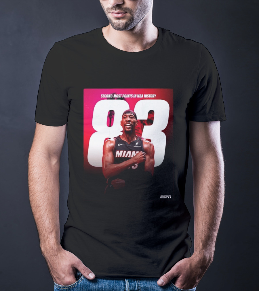Bam Adebayo 83 Second Most Points NBA History Miami ESPN T-Shirt