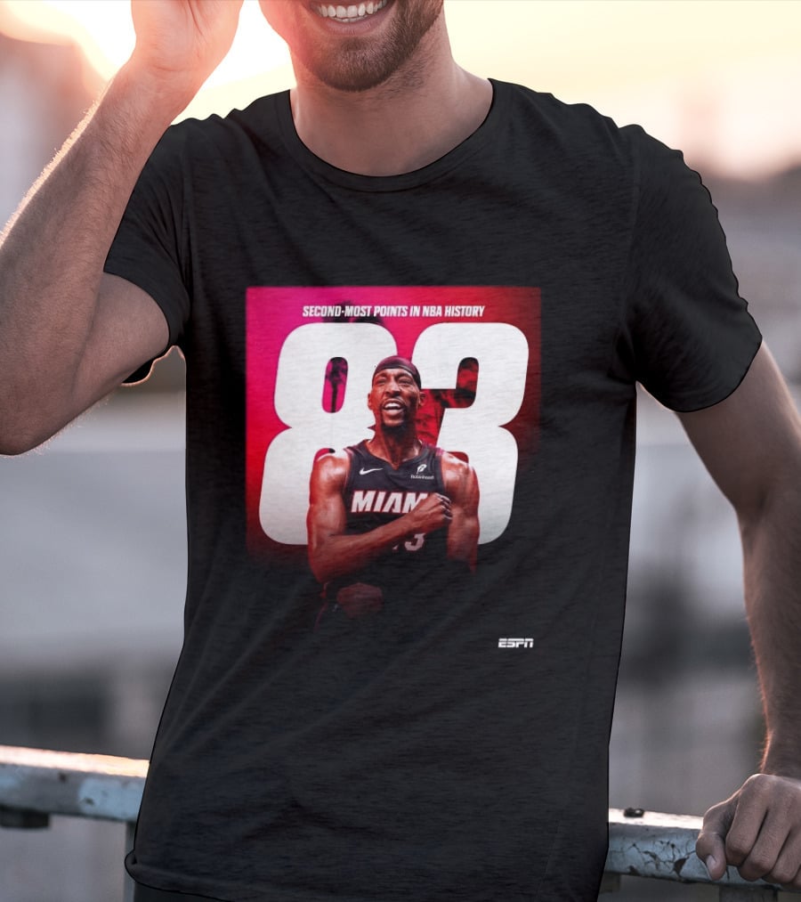 Bam Adebayo 83 Second Most Points NBA History Miami ESPN T-Shirt