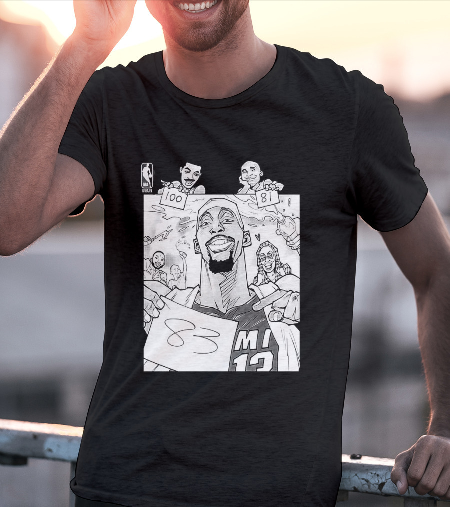 Bam Adebayo 83 Points Wilt Bam Kobe 2nd Highest Scoring Game NBA History Cartoon Miami 13 T-Shirt