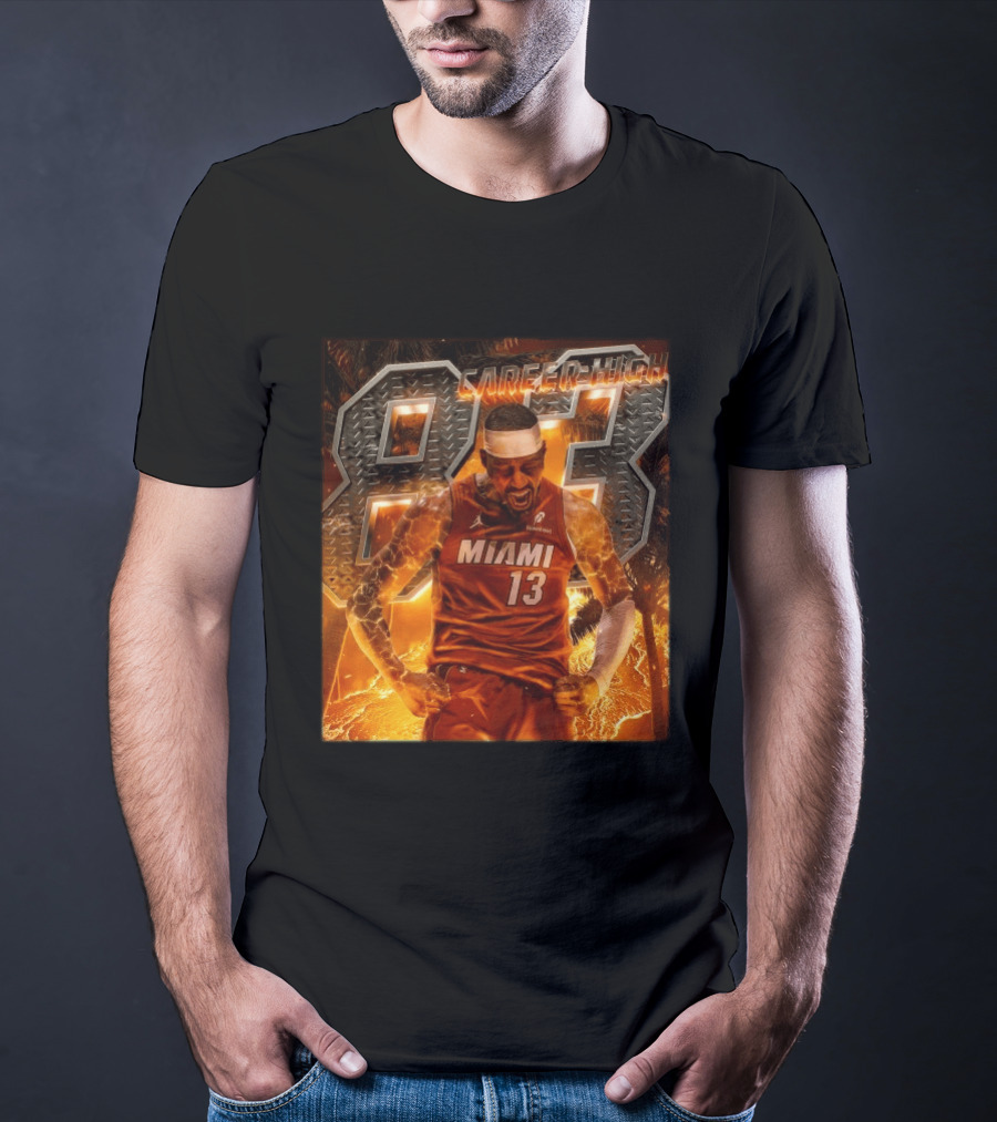 Carrer High 83 Miami Heat Bam Adebayo Goes Nuclear NBA Second Most Points T-Shirt