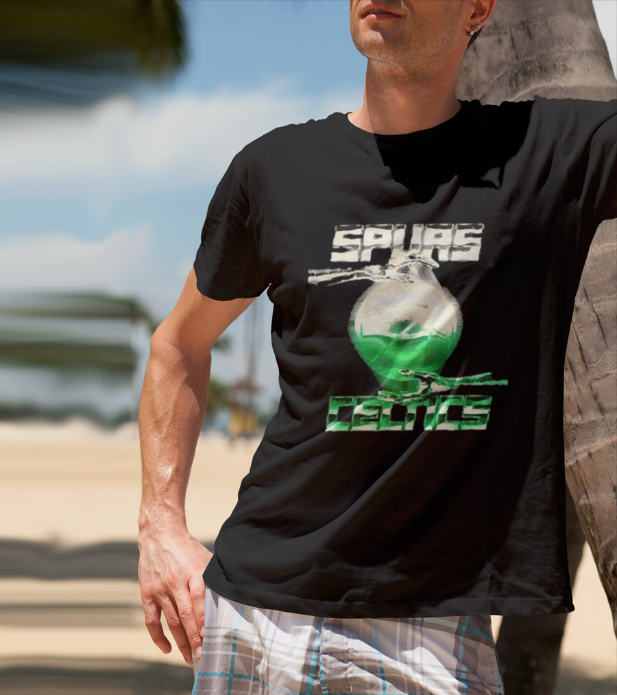 San Antonio Spurs Vs Boston Celtics NBA 2026 Glowing Basketball T-Shirt