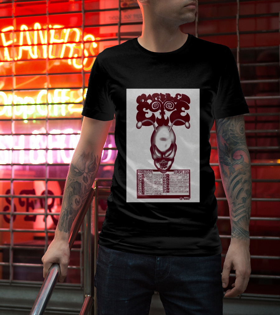 Marbled Eye Europe 2026 Tour Dates Skull T-Shirt