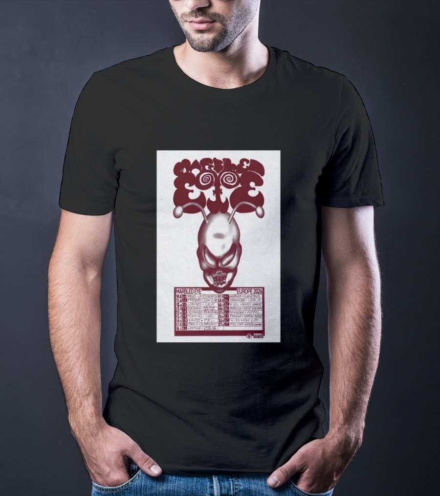 Marbled Eye Europe 2026 Tour Dates Skull T-Shirt