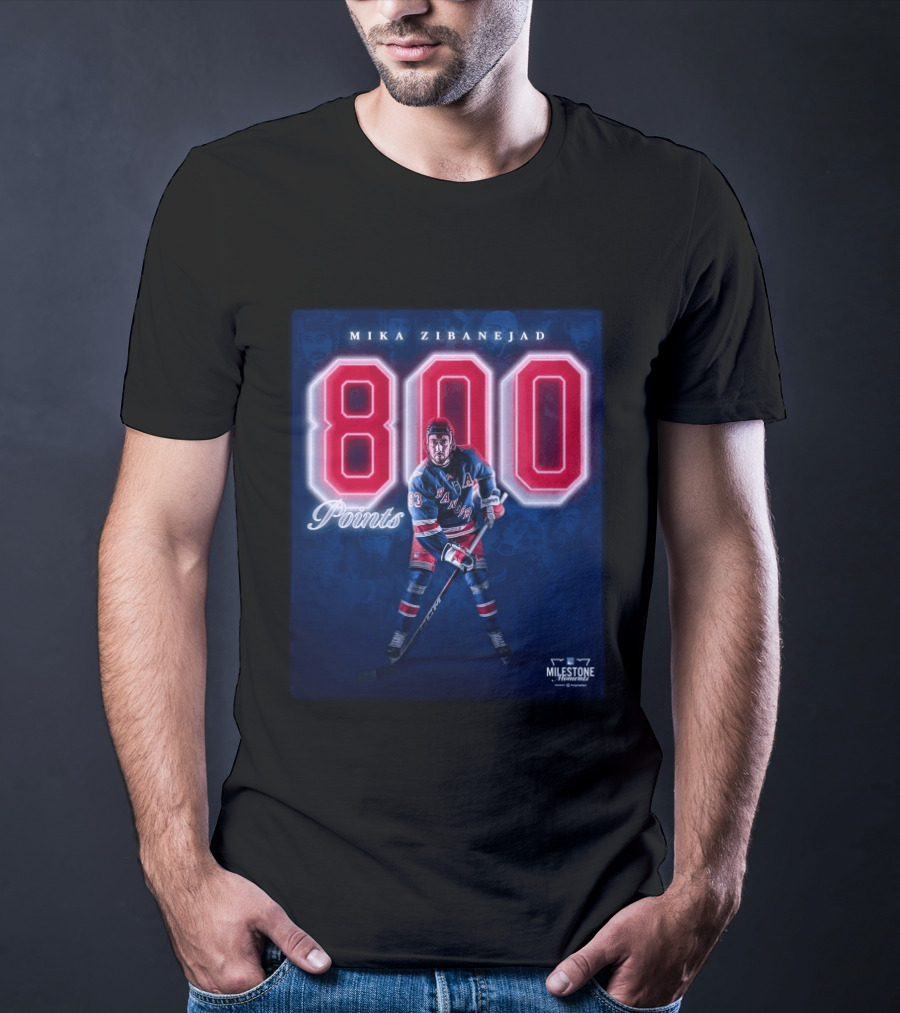 Mika Zibanejad 800 Points New York Rangers Milestone Moment T-Shirt