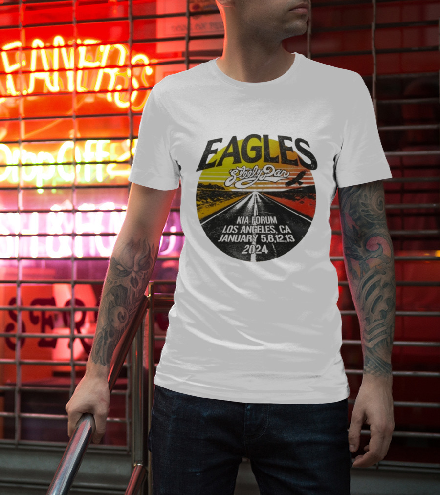 Eagles Steely Dan Kia Forum Los Angeles January 2024 Tour T-Shirt