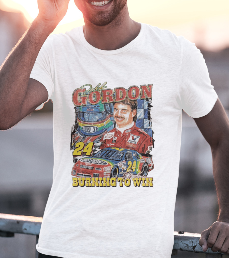 Jeff Gordon Dupont Racing 24 Burning To Win T-Shirt