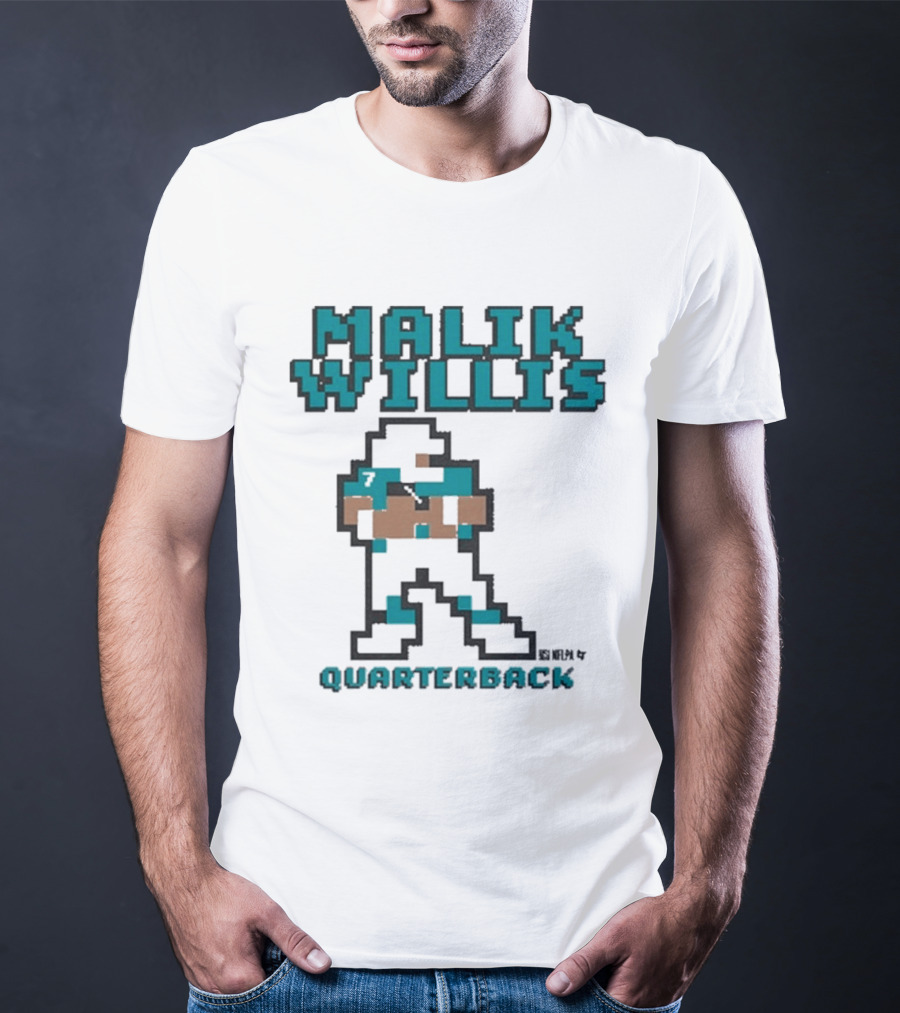 Malik Willis Retro Pixel Quarterback Miami Baller T-Shirt