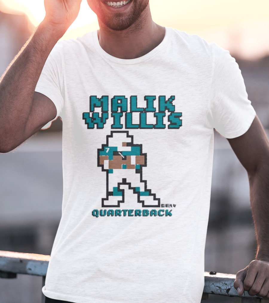 Malik Willis Retro Pixel Quarterback Miami Baller T-Shirt