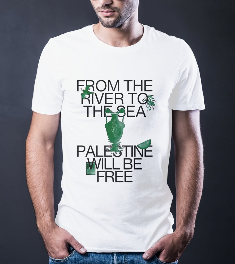 From The River To The Sea Palestine Will Be Free Vintage Jug And Leaf T-Shirt