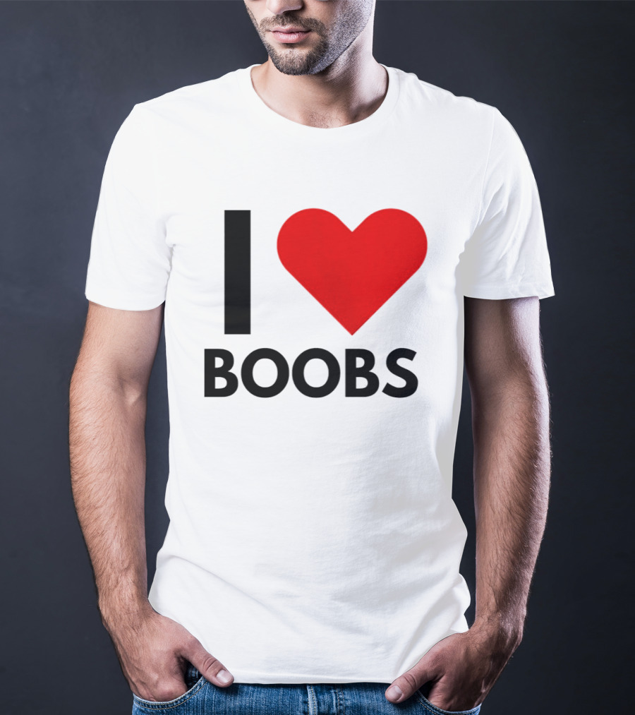 I Love Boobs Heart Symbol Humor T-Shirt