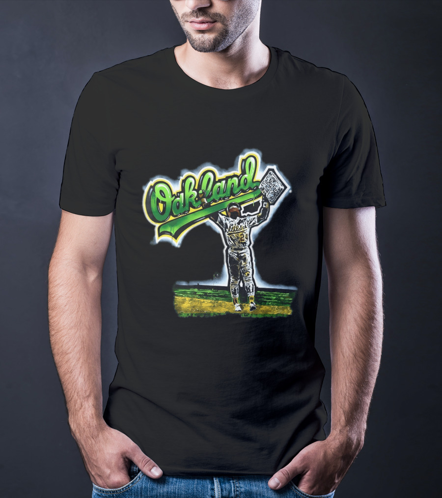 Oakland Athletics Rickey Henderson Celebration T-Shirt