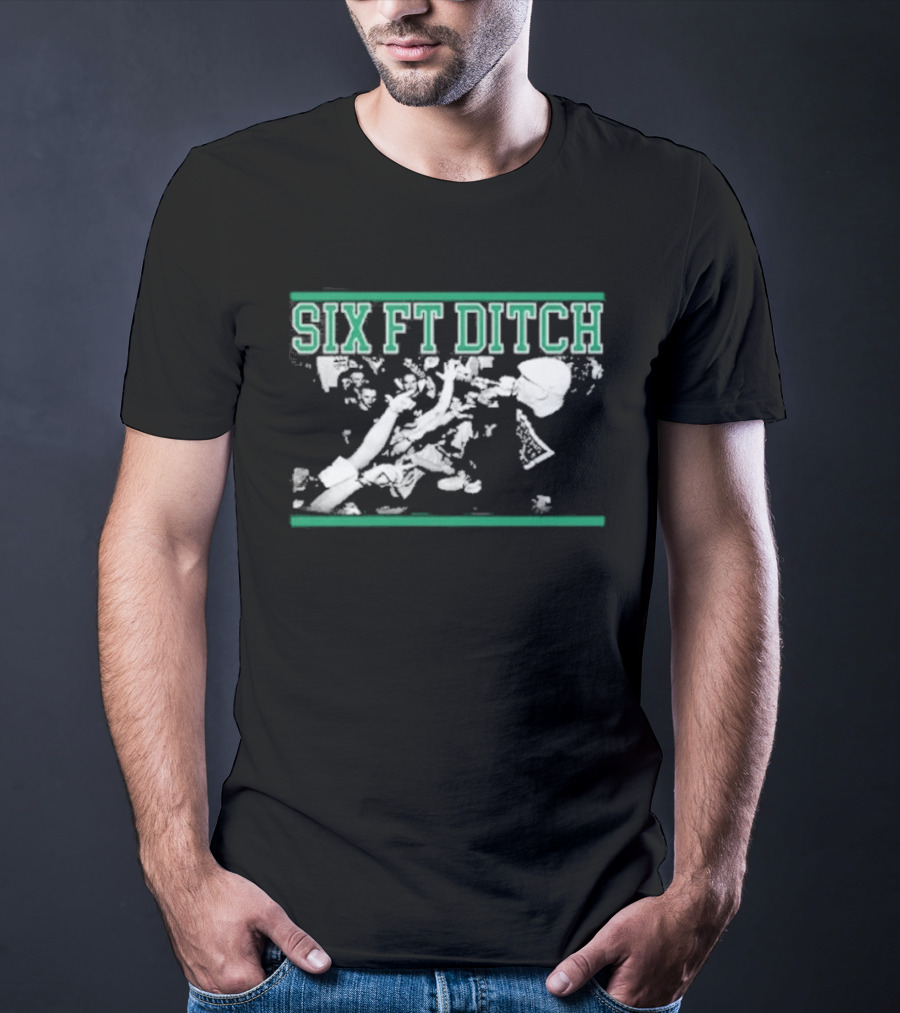 Six Ft Ditch Skull And Bones Grunge T-Shirt