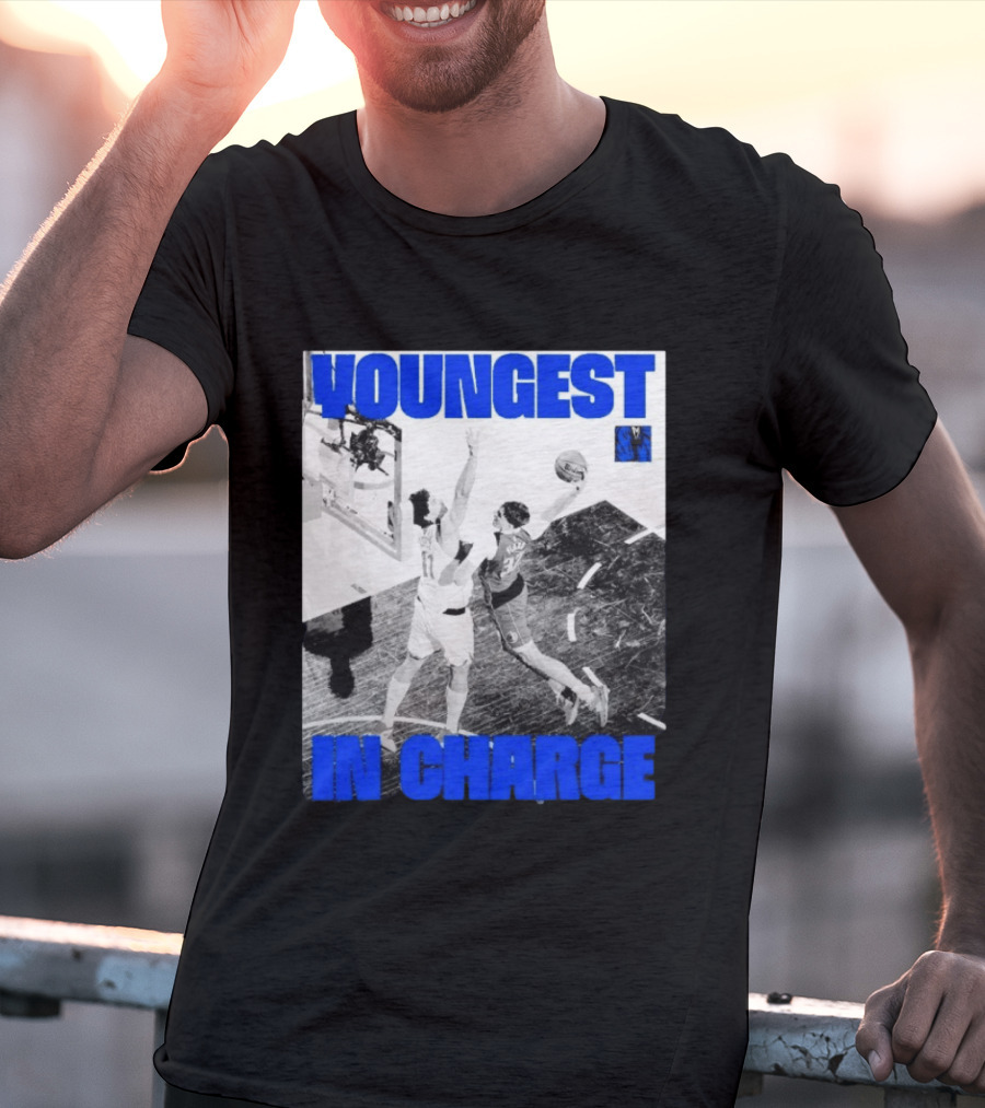 Youngest In Charge Cooper Flagg Dallas Mavericks Dunk T-Shirt