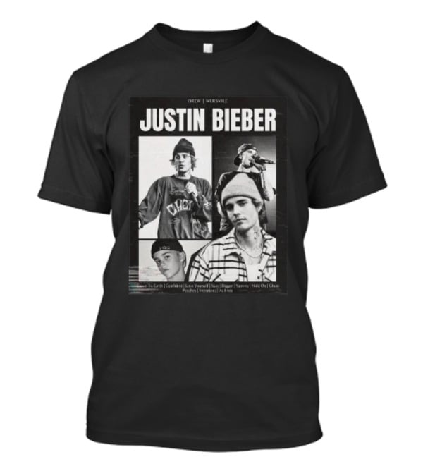 Drew House Viasmule Justin Bieber Collage Love Yourself Peaches Iconic Photos T-Shirt