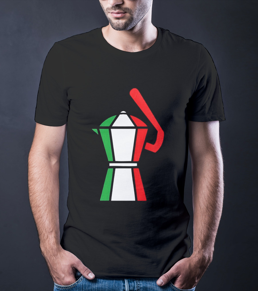 Italy Coffee Pot Italian Flag Colors White T-Shirt