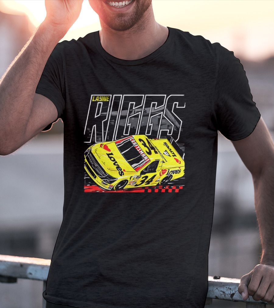 Louie Riggs Jesus Oh No I Sure Hope No One Punishes Me For My Sins Racing 34 T-Shirt
