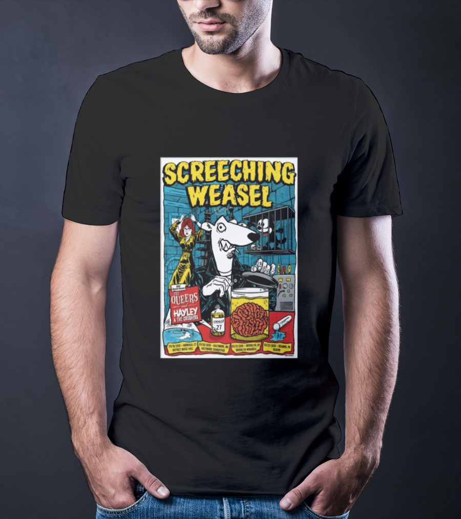 Screeching Weasel Show March 19 2026 District Music Hall With The Queers And Hayley And The Crushers T-Shirt