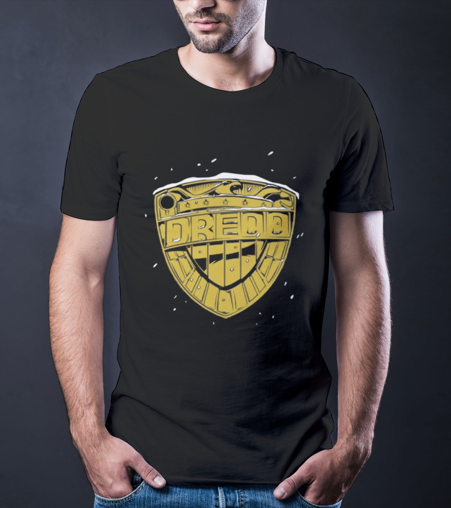 Judge Dredd Badge Winter Holiday Snowflakes T-Shirt