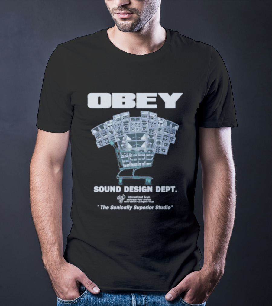 Obey Sound Waves Department Music Shopping Cart Revolution T-Shirt
