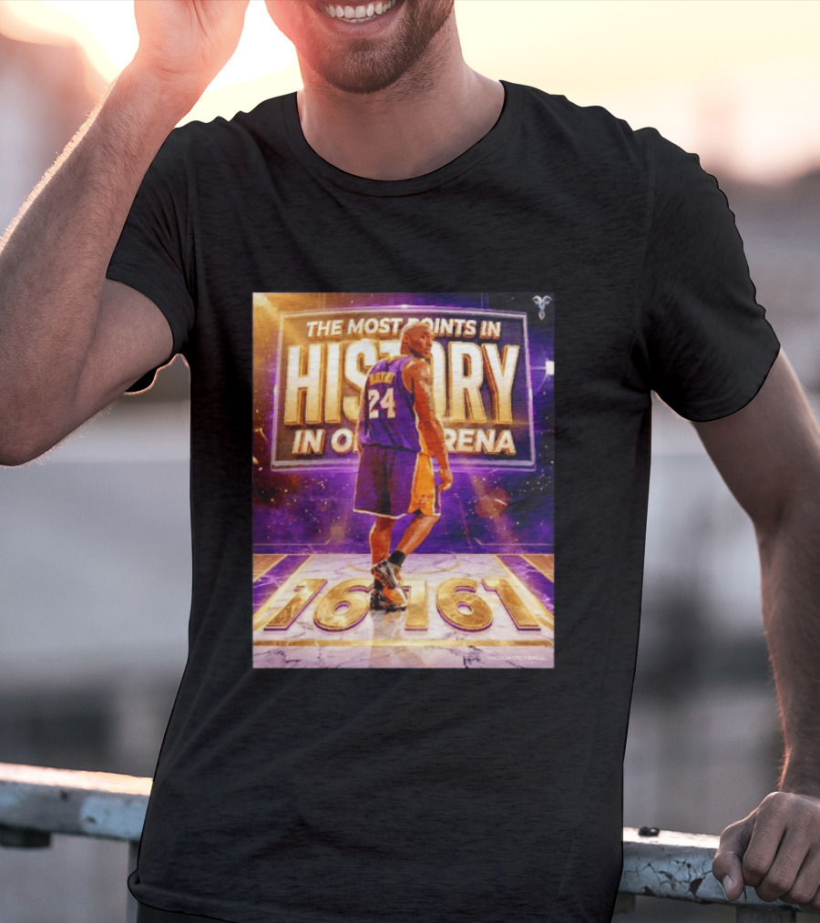 The Most Points In History Kobe Bryant Los Angeles Lakers 16161 Arena T-Shirt