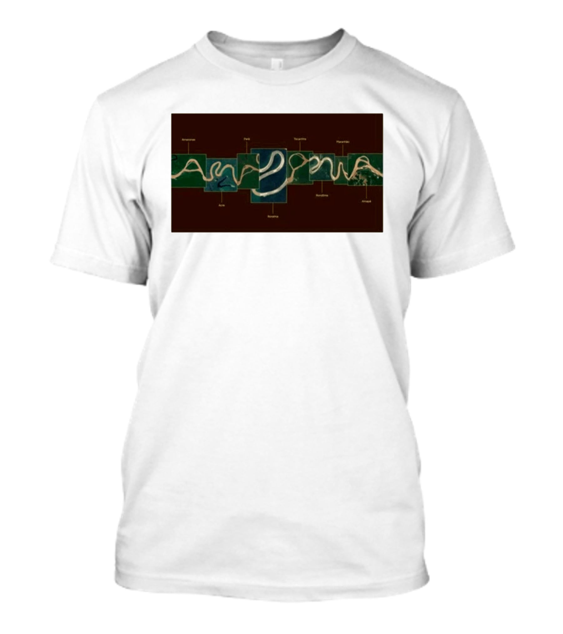 Amazonia Amazon River Map 2026 Peru Anavilhanas Mapará Teotônio Rondônia Amupá Açu Amacá T-Shirt