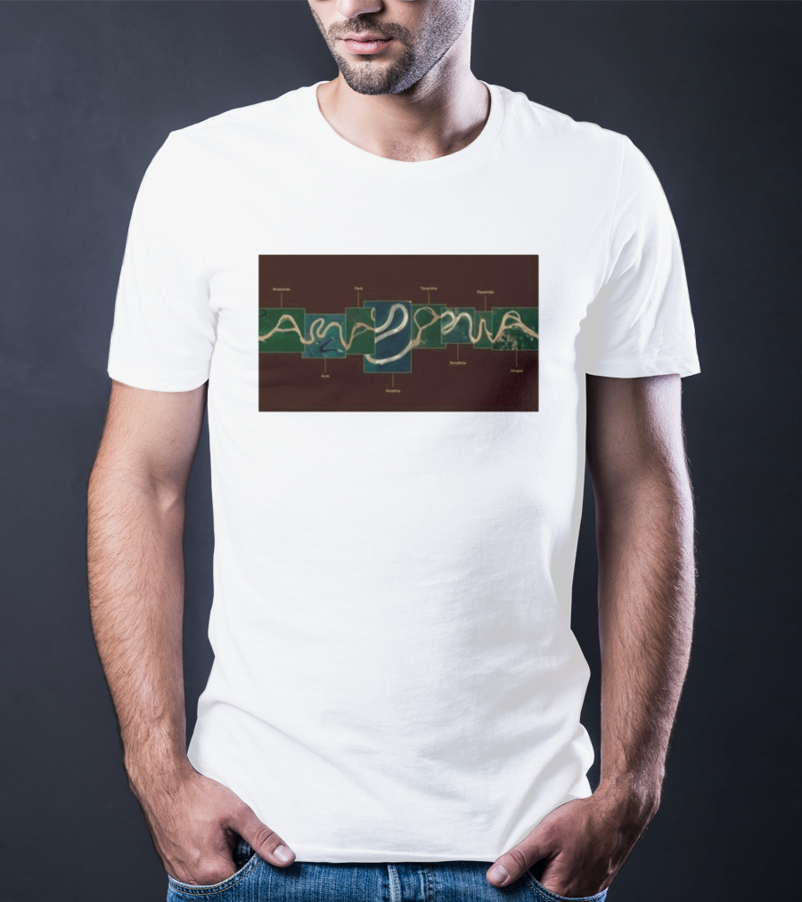 Amazonia Amazon River Map 2026 Peru Anavilhanas Mapará Teotônio Rondônia Amupá Açu Amacá T-Shirt