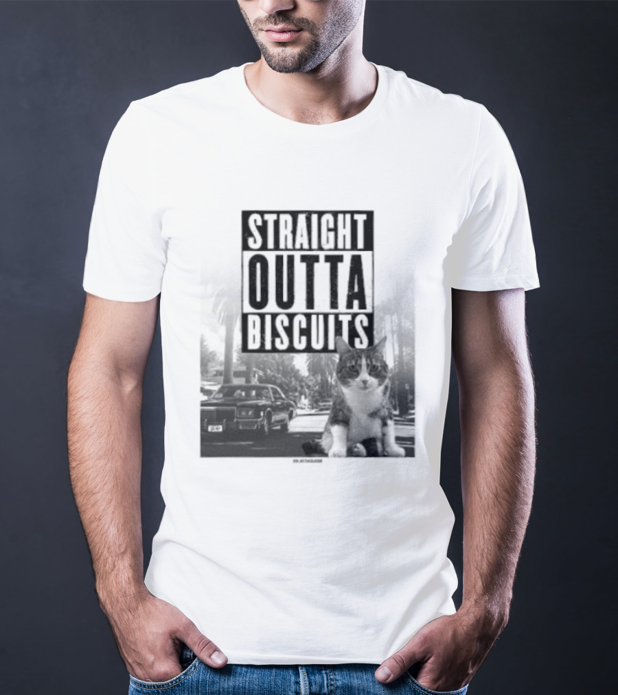 Straight Outta Biscuits Dr. Matt McGlasson Cat Humor T-Shirt