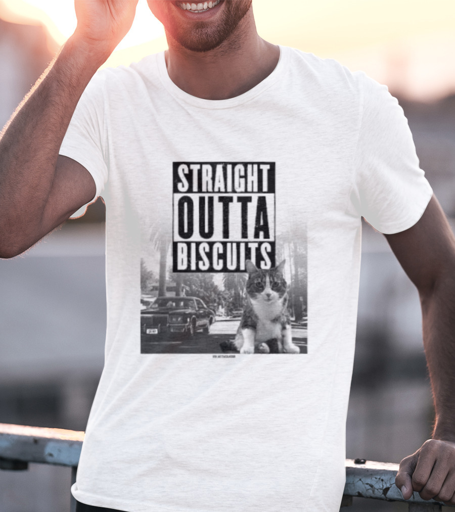 Straight Outta Biscuits Dr. Matt McGlasson Cat Humor T-Shirt