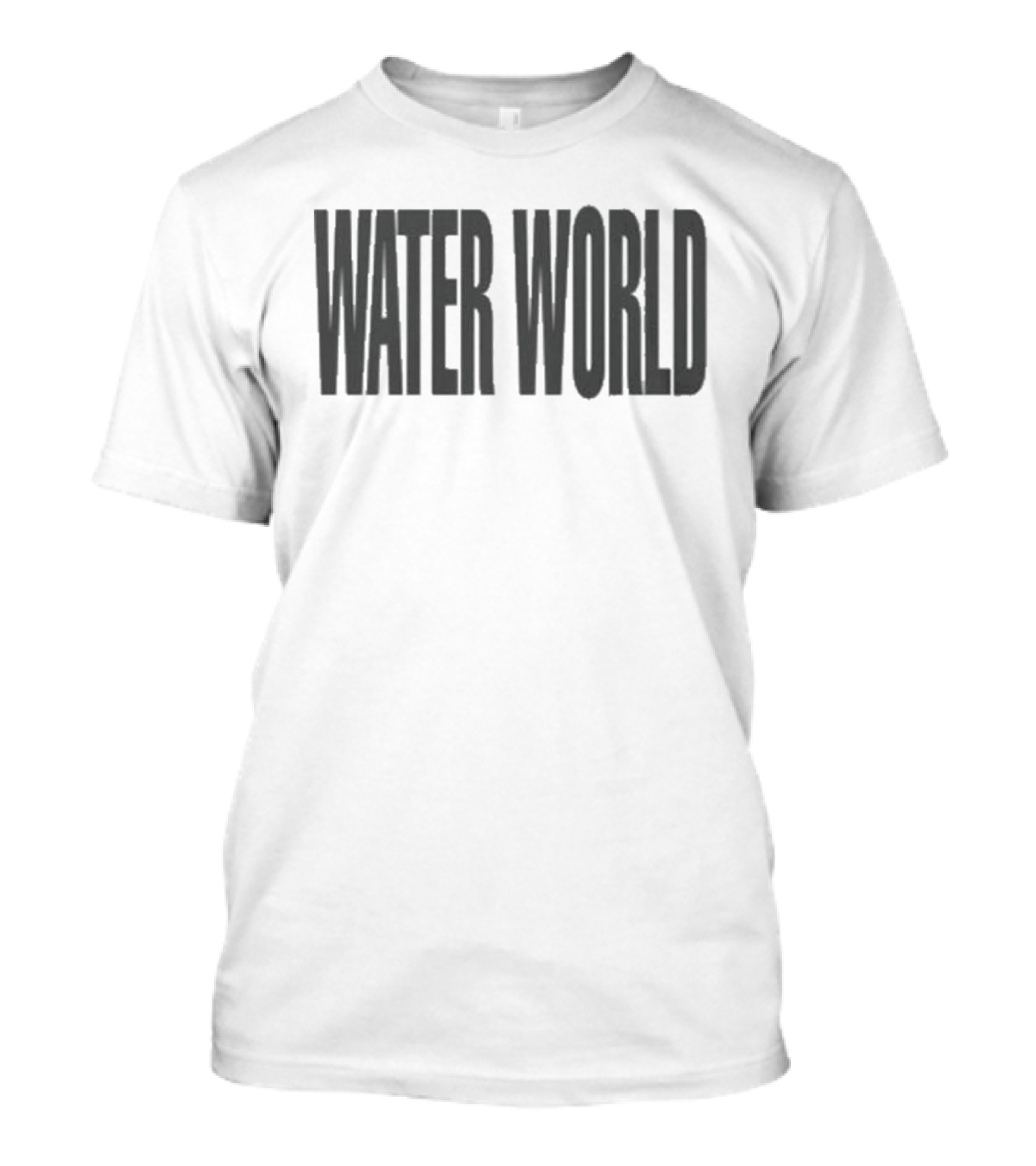 Water World Text Black Font T-Shirt