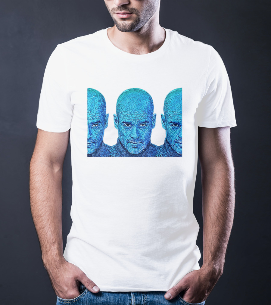Manchester City FC Pep Guardiola Mosaic Style Blue T-Shirt
