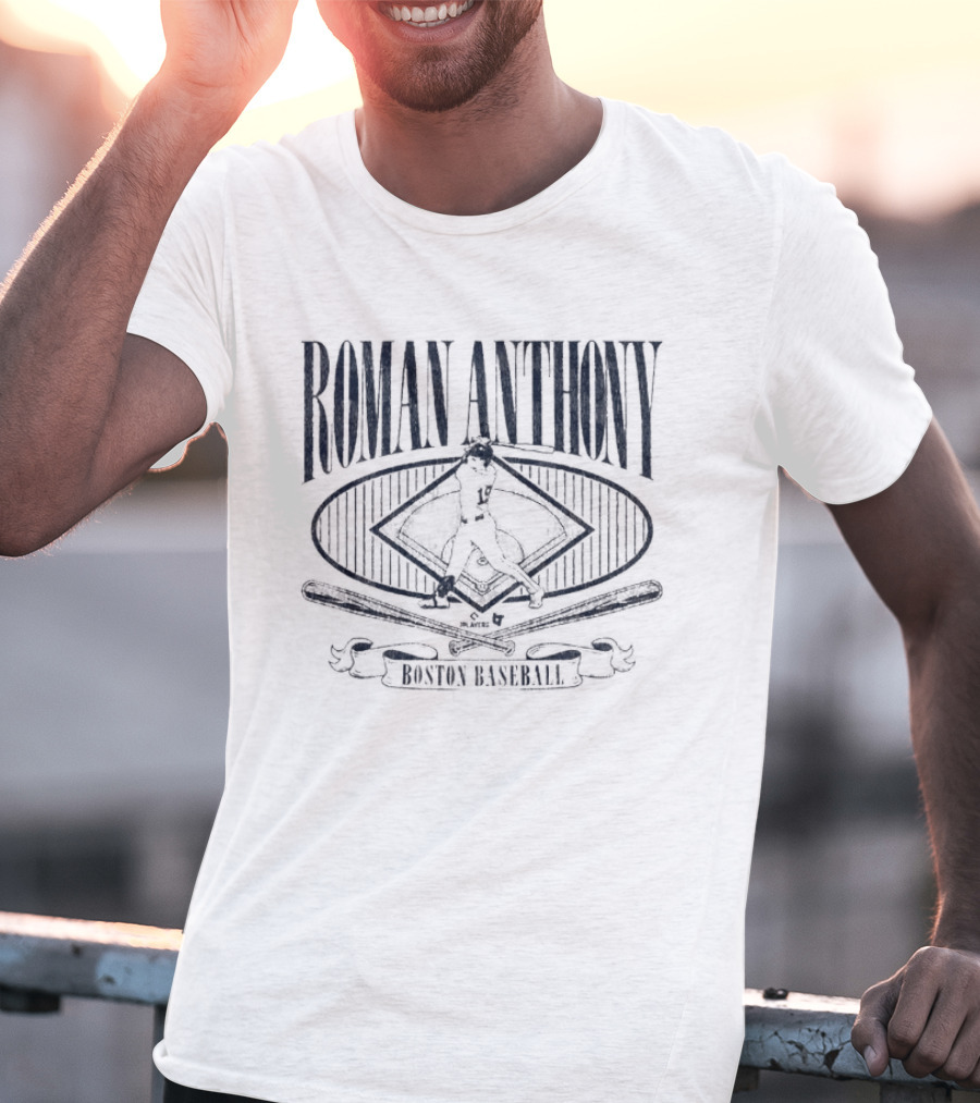 Roman Anthony Diamond Standouts Baseball Crossed Bats Oval T-Shirt
