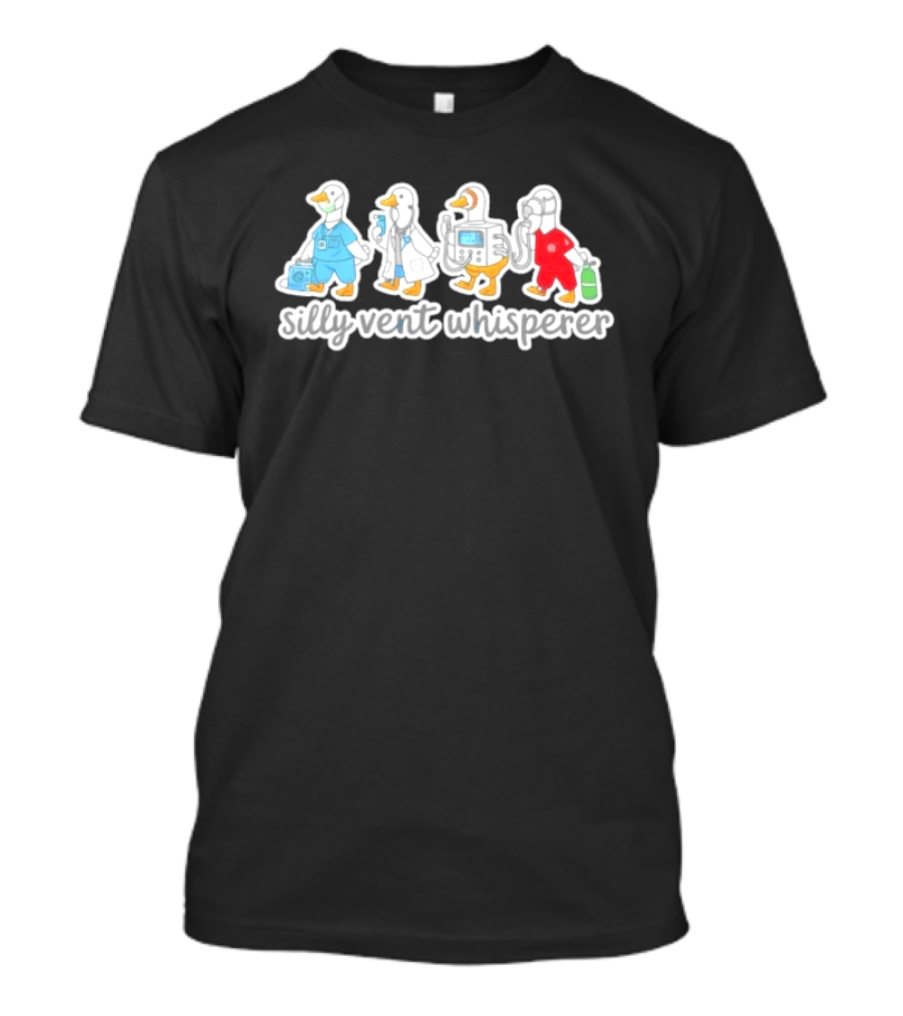 Silly Vent Whisperer Ducks In Medical Outfits T-Shirt
