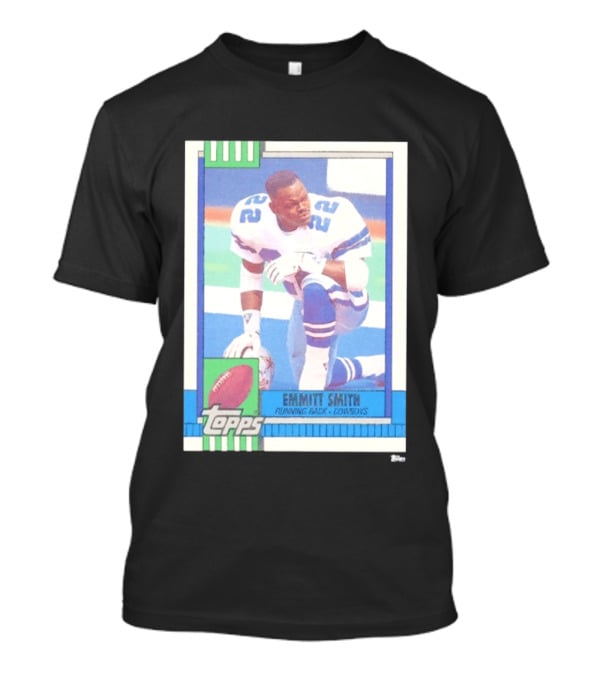 Emmitt Smith Topps Trading Card Running Back Cowboys Football Player T-Shirt