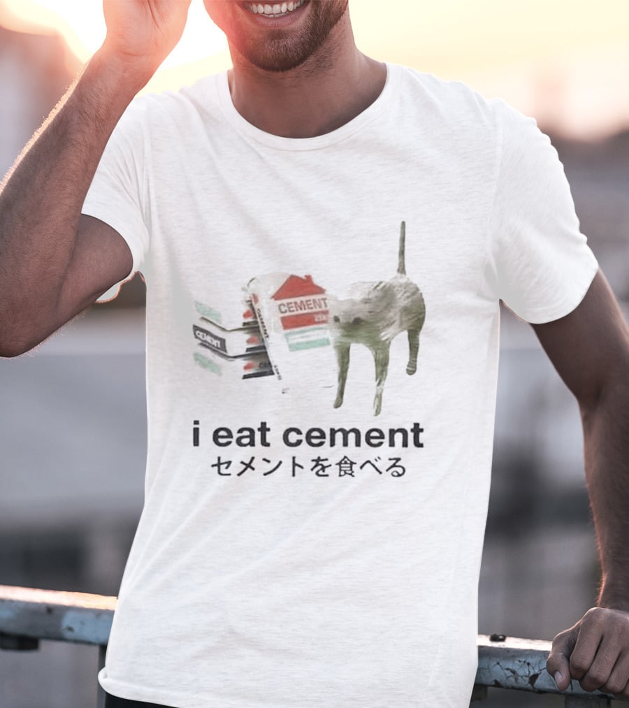I Eat Cement Meme Cat T-Shirt