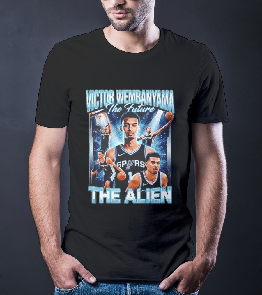 Victor Wembanyama The Future San Antonio Spurs The Alien Basketball Collage T-Shirt
