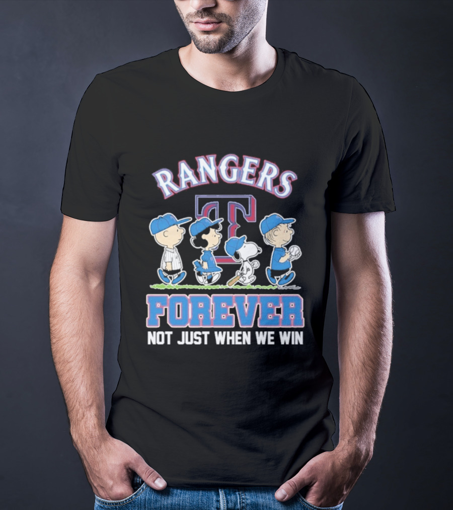 Rangers Forever Peanuts Characters Not Just When We Win T-Shirt